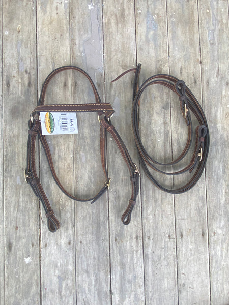 Flinders Edge Sewn 3/4" Barcoo Bridle & Reins - Pony