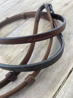 Platinum Small Pony Web Reins - Brown