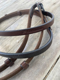 Platinum Small Pony Web Reins - Brown