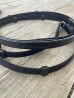 Platinum Small Pony Web Reins - Black