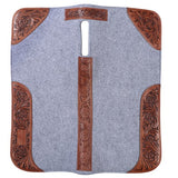 Fort Worth Floral Tooled Felt Saddle Pad - 32" x 30"