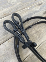 Platinum Small Pony Web Reins - Black