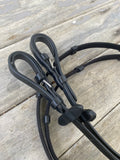 Platinum Small Pony Web Reins - Black