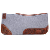 Fort Worth Floral Tooled Felt Saddle Pad - 32" x 30"