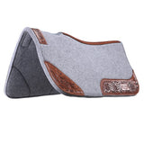 Fort Worth Floral Tooled Felt Saddle Pad - 32" x 30"