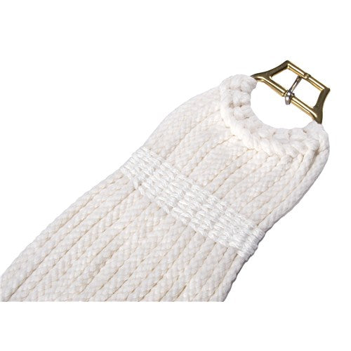 Ovation Mohair Corded Girth Natural - 48 Inch Horse Girth With Stainless Steel Buckles