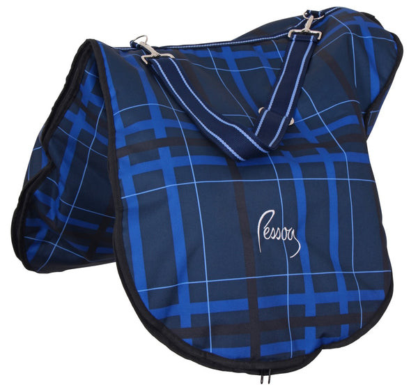 Pessoa Saddle Carry Bag Plaid - Navy/Black