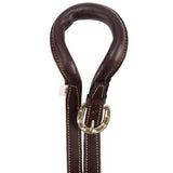 Rolled leather stockmans crupper with padded dock piece and brass hardware. Available in Pony and Full sizes. Help prevent saddles from slipping forward. 