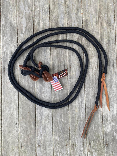 Fort Worth Yacht Rope Split Reins With Leather Slob
