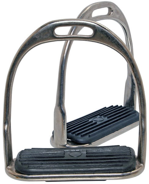 Blue Tag Nickle Plated Stirrup Irons Fitted With Rubber Tread