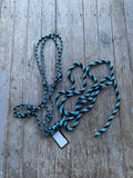 Fort Worth Rope Halter With Lead Chocolate/Turquoise
