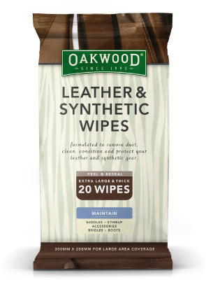 Oakwood Leather & Synthetic Equine Wipes