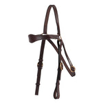 Stockmaster Shaped Brow Barcoo Bridle & Reins - Dark Brown