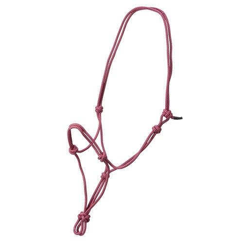 Texas-Tack Knotted Rope Halter - Pink/Chocolate