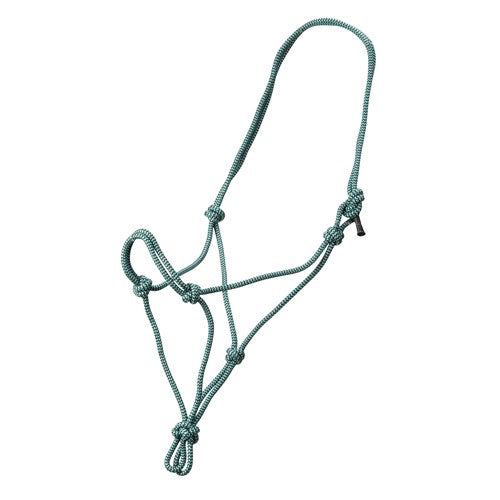Texas-Tack Knotted Rope Halter - Turquoise/Chocolate